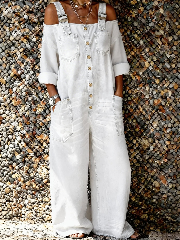 Bo | Denim Jumpsuit med Skulderremmer