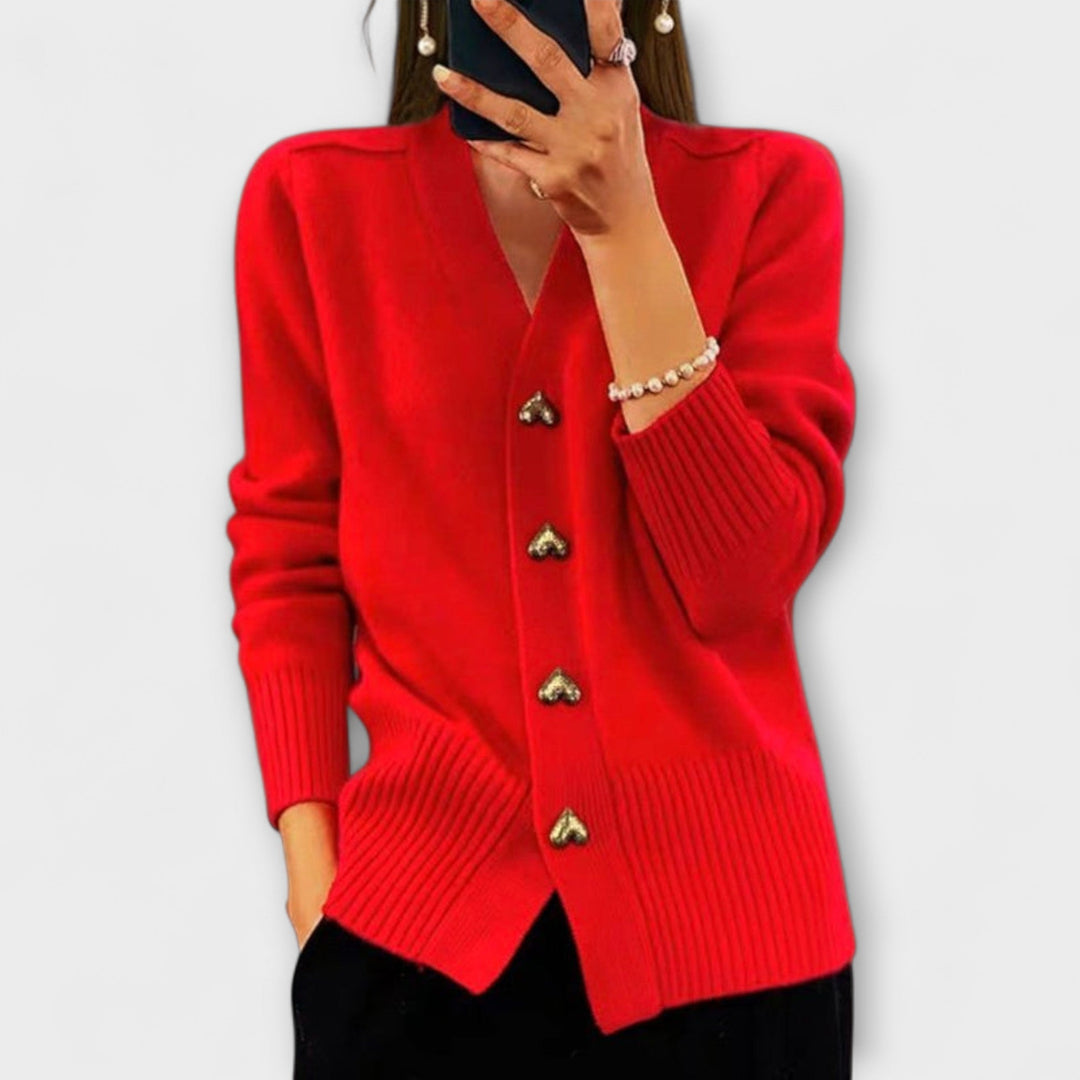 Marij – Vintage-stil V-hals genser for kvinner