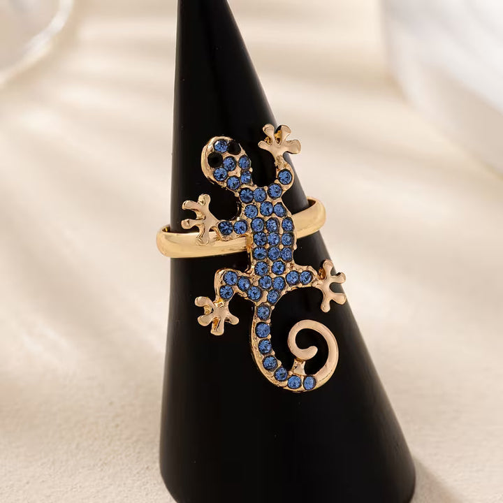 Gecko-øredobber med lykkeamulet – gratis ring | Begrenset tilbud