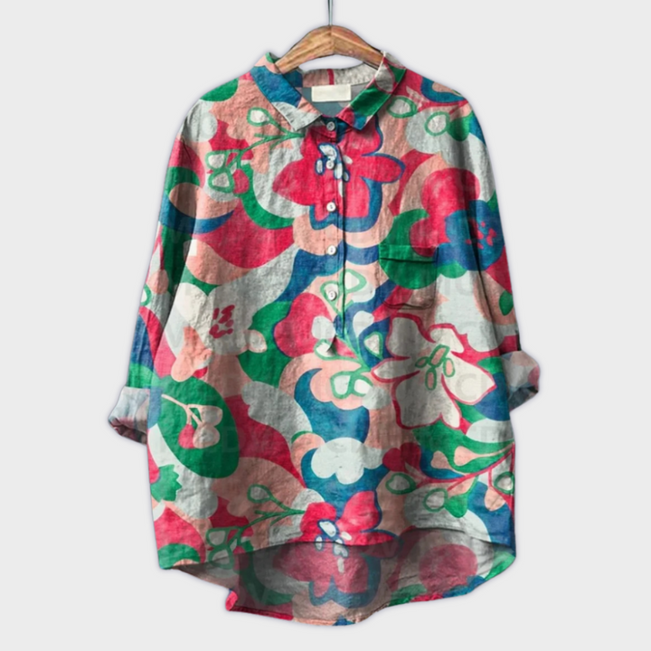 Magdalena - Håndlaget damegenser med blomsterdesign