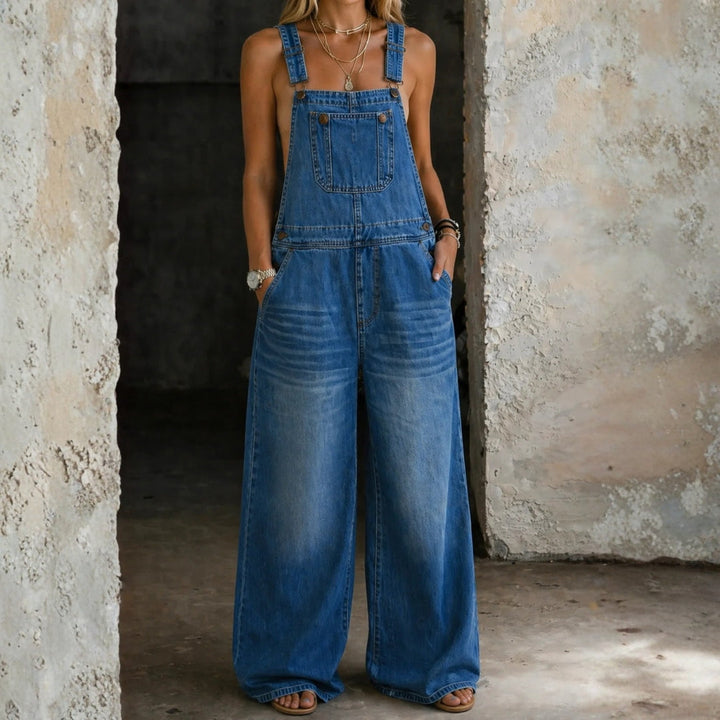 Mari - Dongerioverall med Elastisk Liv