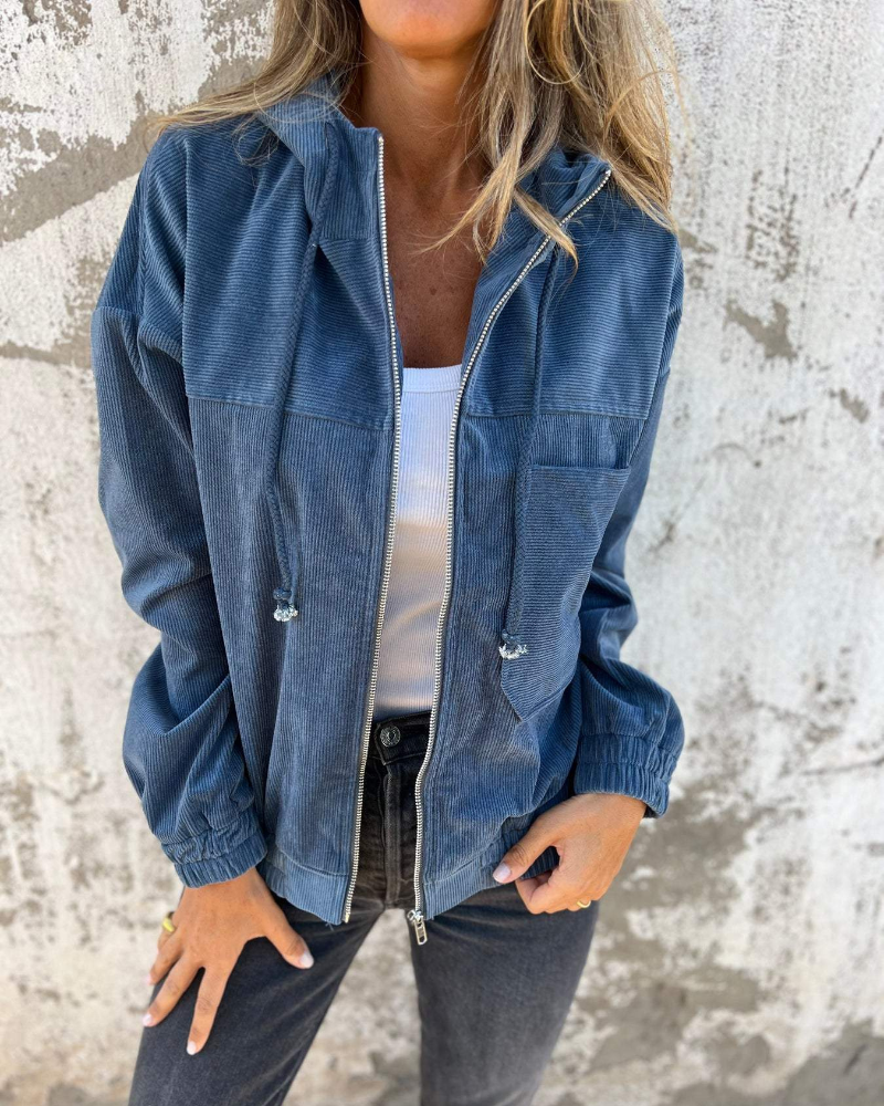 Ella™ | Cord-overall med glidelås og hette