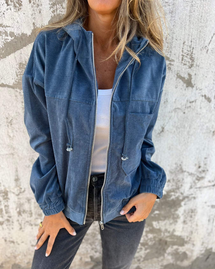 Ella™ | Cord-overall med glidelås og hette