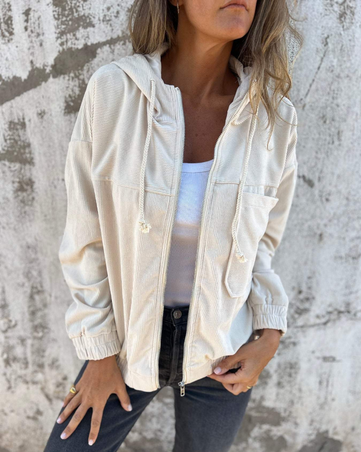 Ella™ | Cord-overall med glidelås og hette
