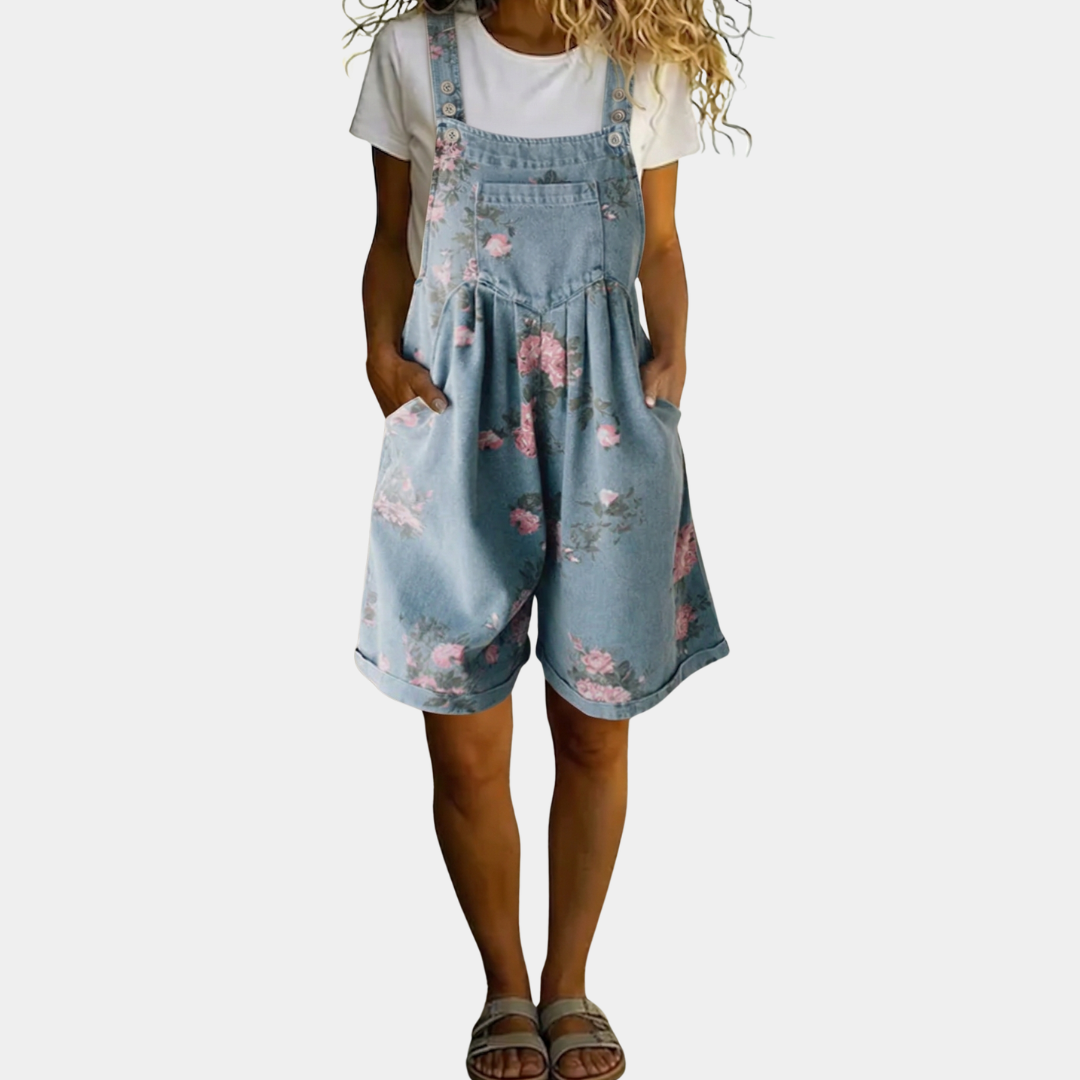 Kaisa - Blomstermønstret Dongerioverall