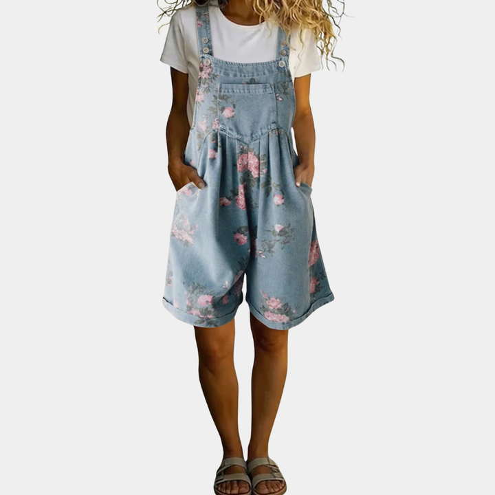 Kaisa - Blomstermønstret Dongerioverall