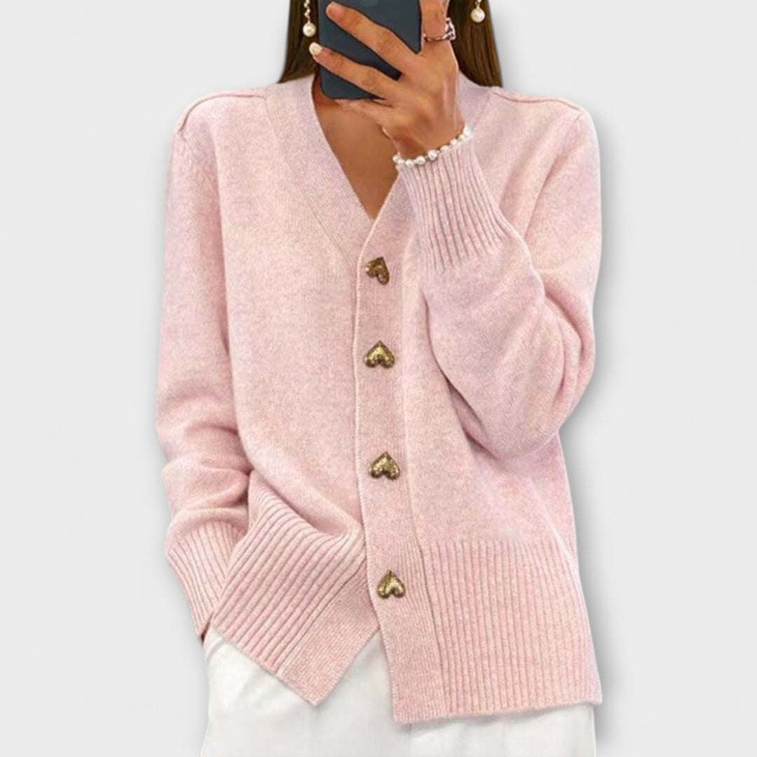 Marij – Vintage-stil V-hals genser for kvinner