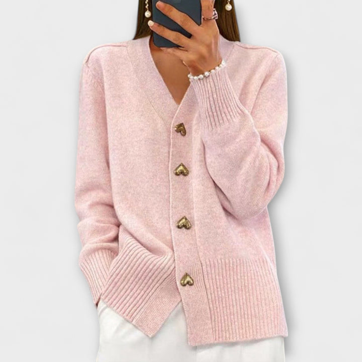 Marij – Vintage-stil V-hals genser for kvinner