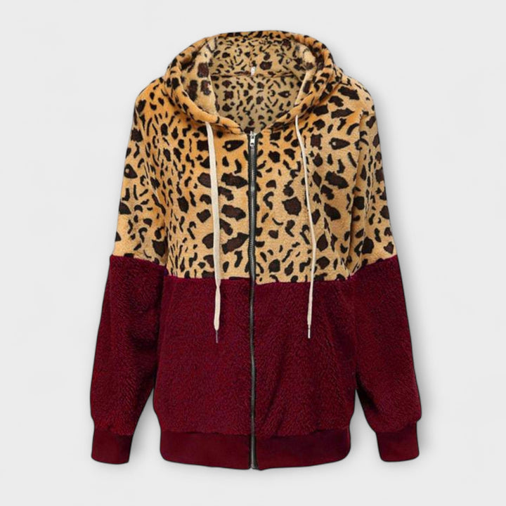 Lea - Leopardmønstret fleecejakke