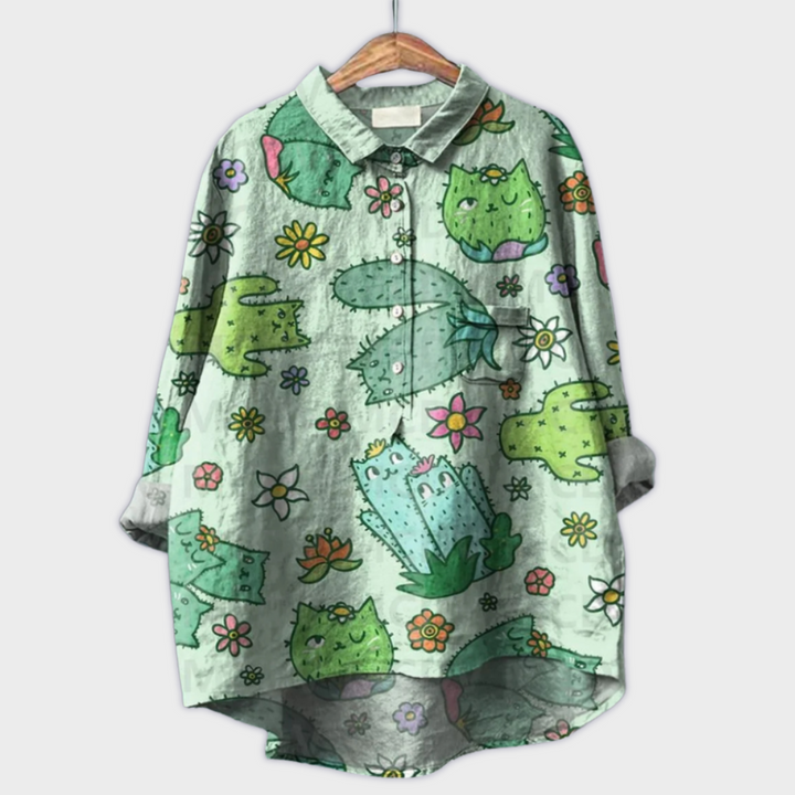 Magdalena - Håndlaget damegenser med blomsterdesign