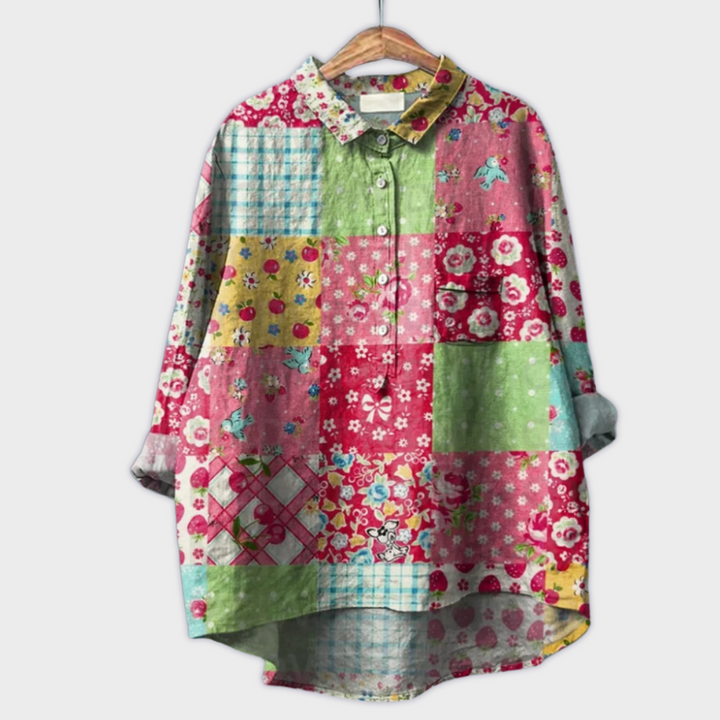 Magdalena - Håndlaget damegenser med blomsterdesign