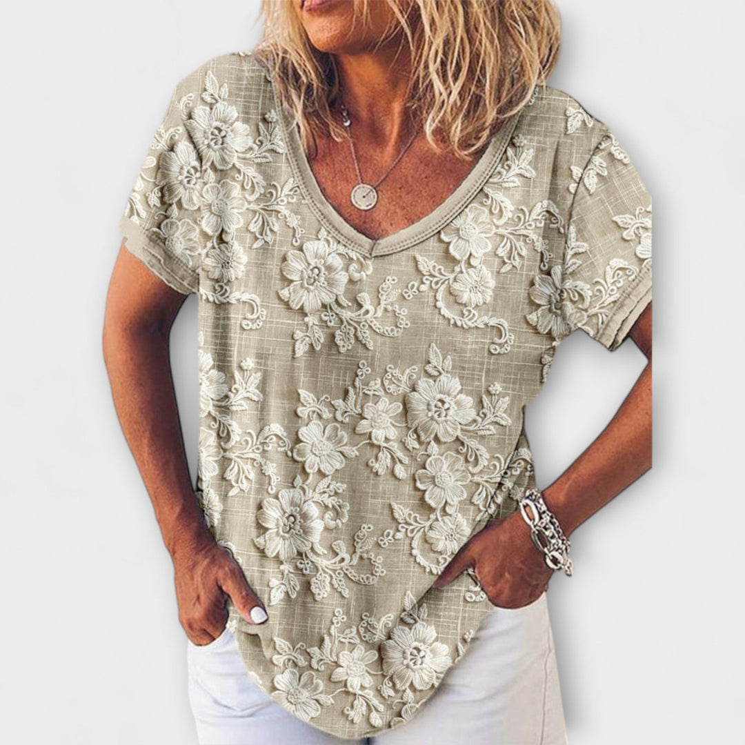 Mia - Bluse med blomstermønster