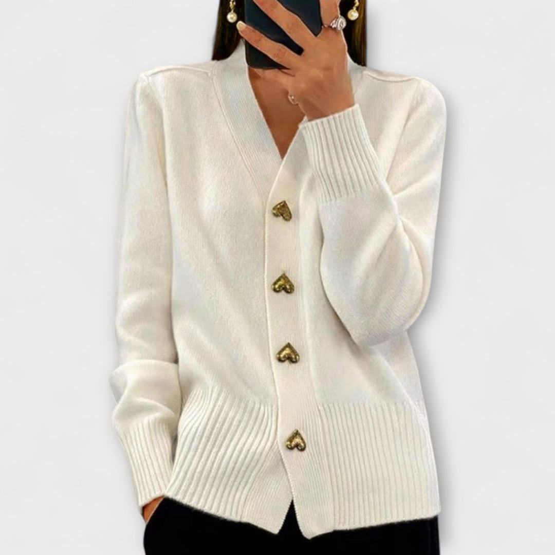 Marij – Vintage-stil V-hals genser for kvinner