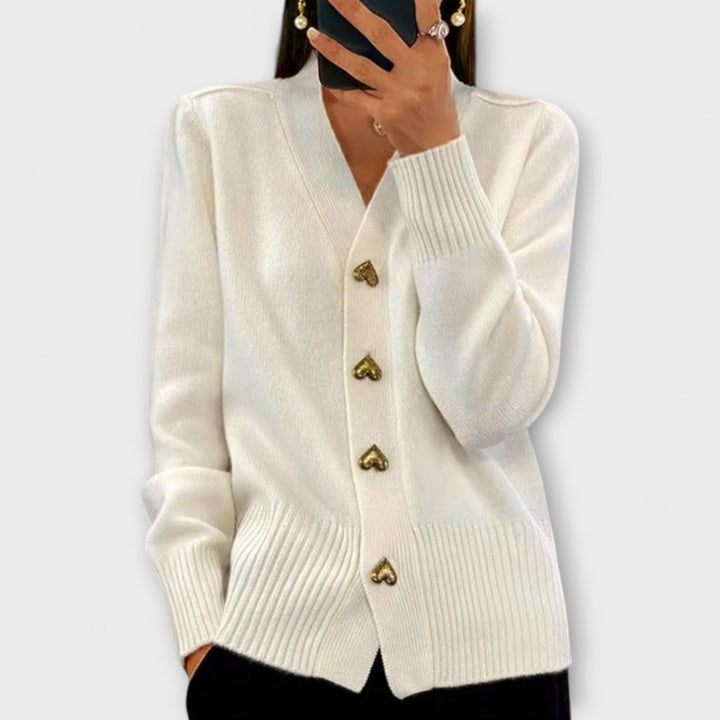 Marij – Vintage-stil V-hals genser for kvinner