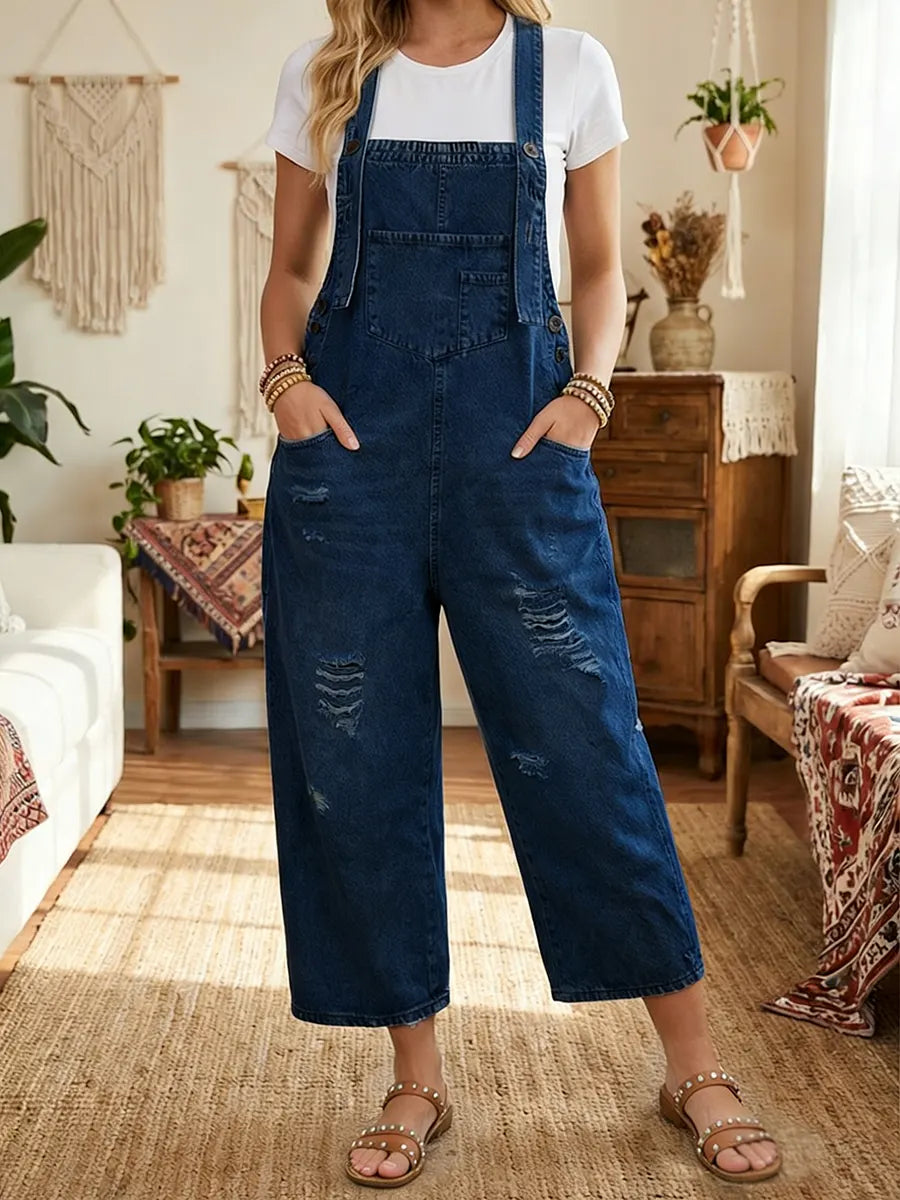 Aurevia | Vintage-inspirert Denim-hel jumpsuit