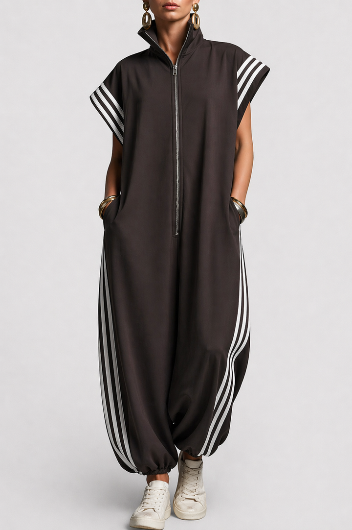 Valentina | Jumpsuit med glidelås og krage