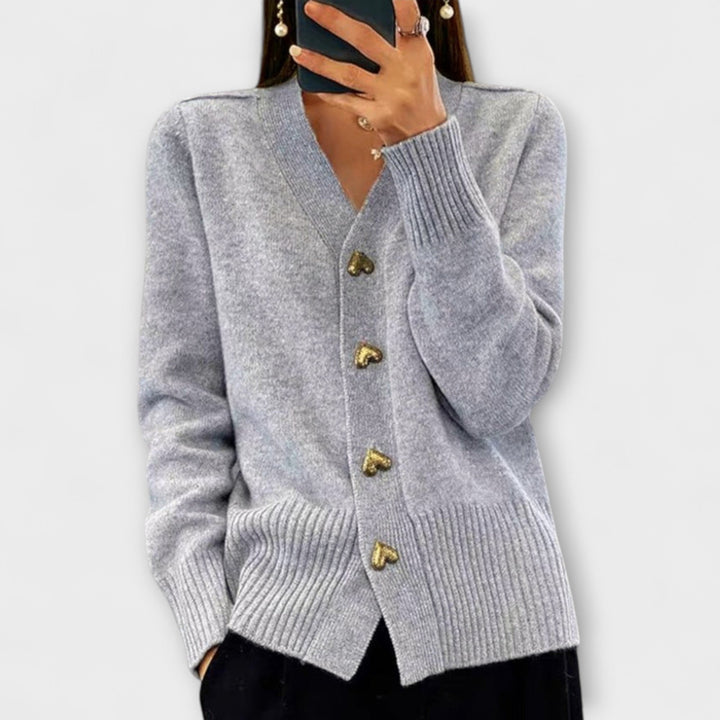 Marij – Vintage-stil V-hals genser for kvinner