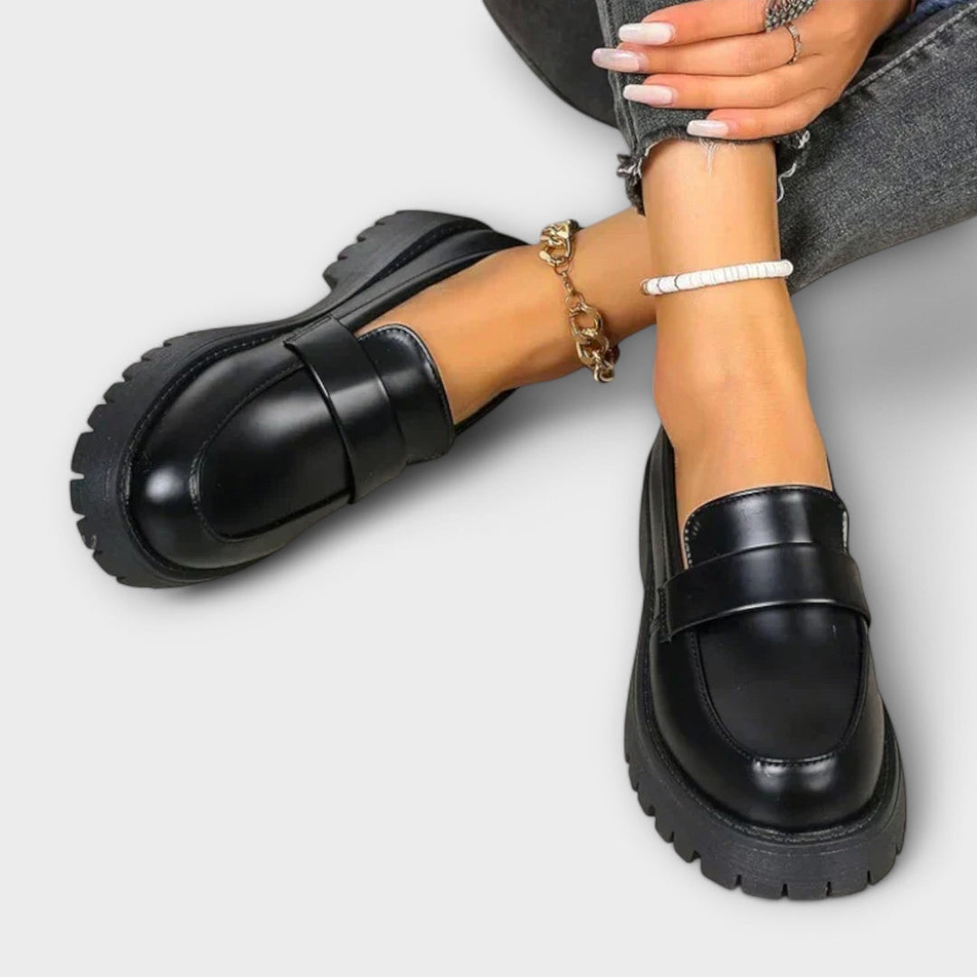 Dame mokasiner med ortopedisk design og satengfinish