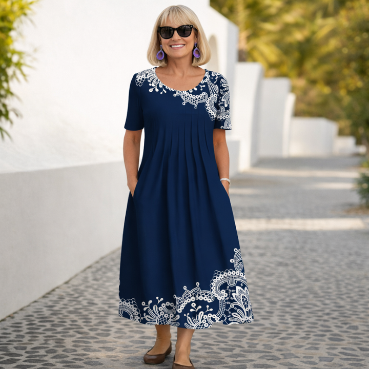 Robin | Blomstrete Midi Kjole