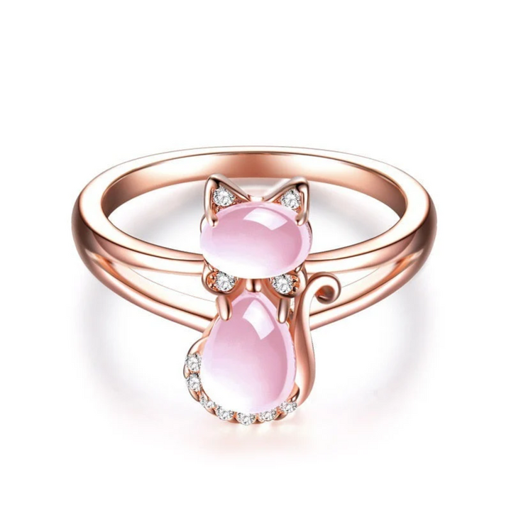Kattformet ring i roségull