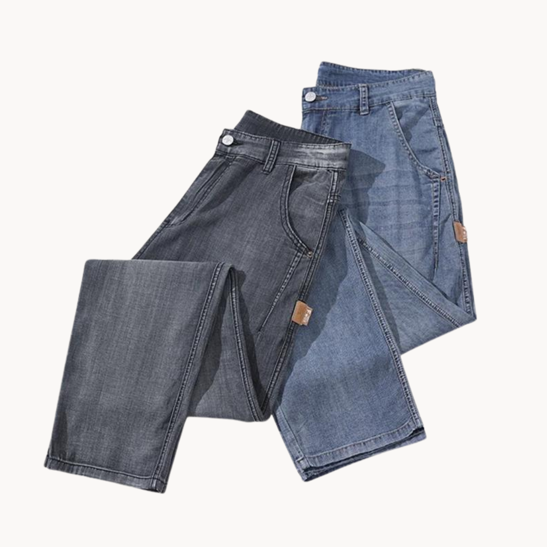 Høykvalitets rette herrebukser i denim
