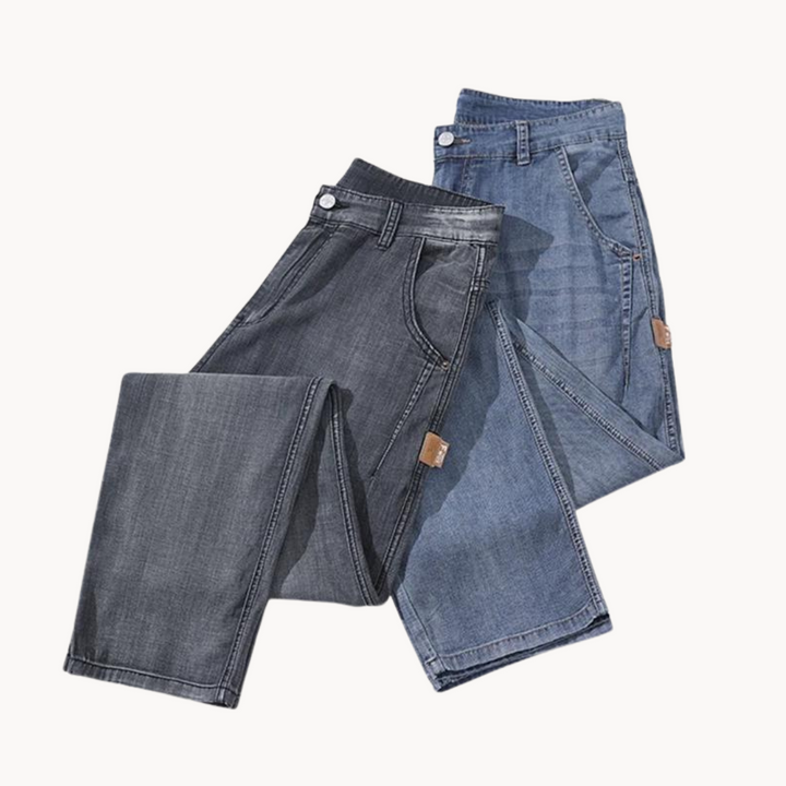 Høykvalitets rette herrebukser i denim