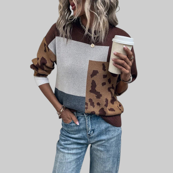 Le Clair - Vintage T-skjorte med leopardmønster og patchwork-fyll