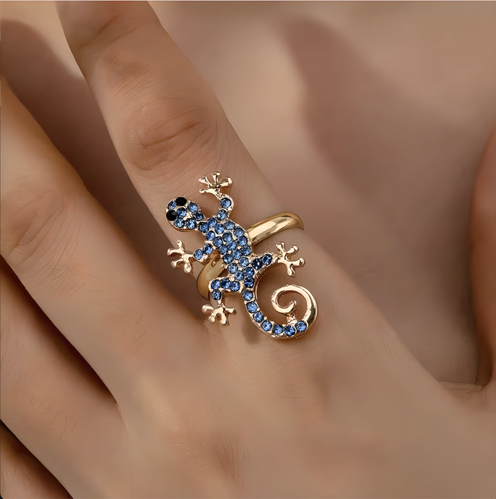 Gecko-øredobber med lykkeamulet – gratis ring | Begrenset tilbud