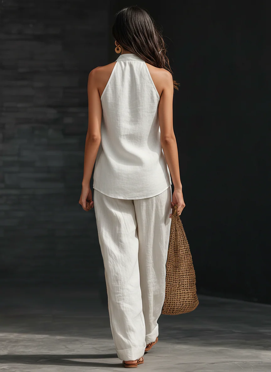 Zoë™ - Off-Shoulder Sett med Bred Bukse