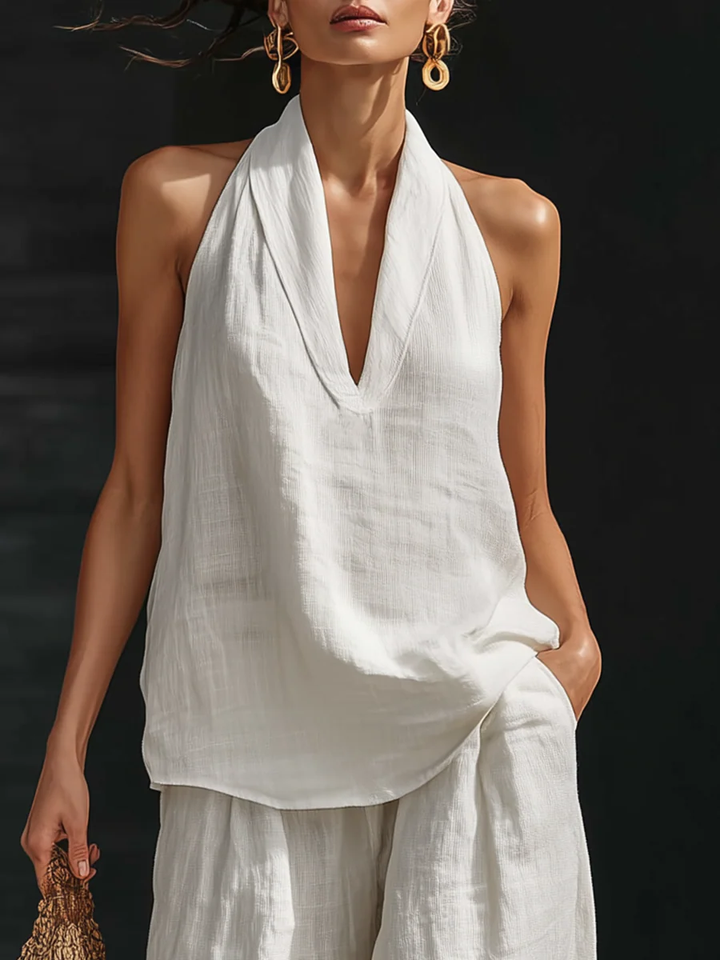 Zoë™ - Off-Shoulder Sett med Bred Bukse