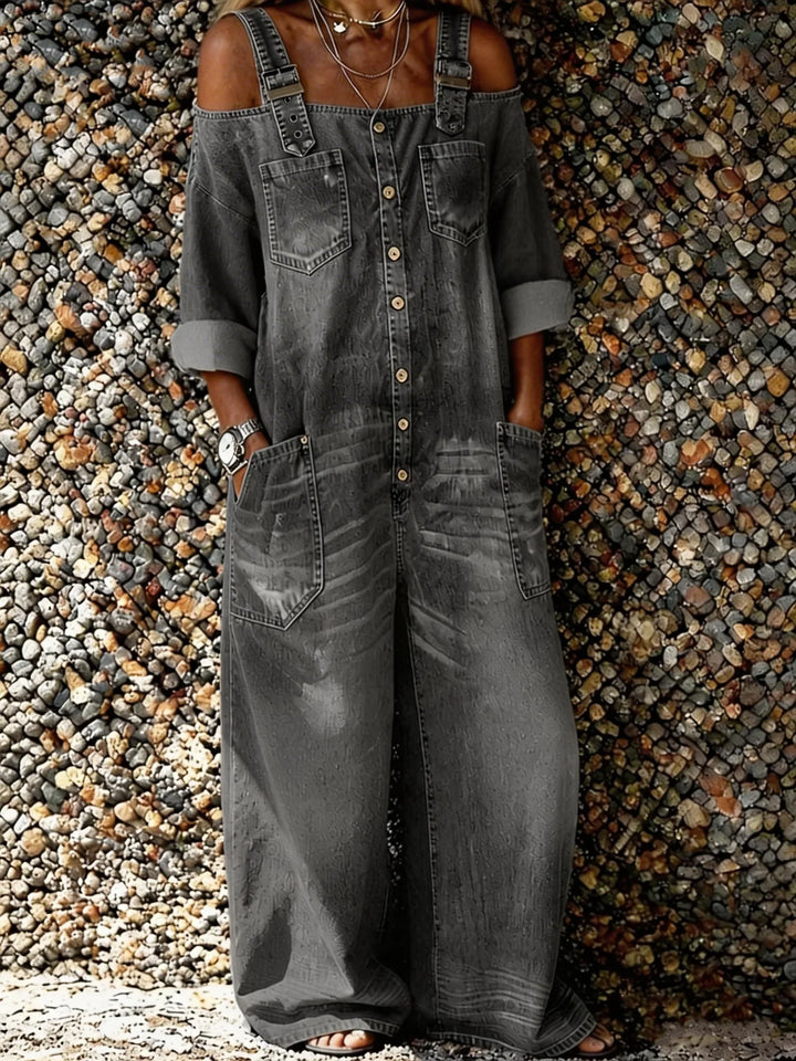 Bo | Denim Jumpsuit med Skulderremmer
