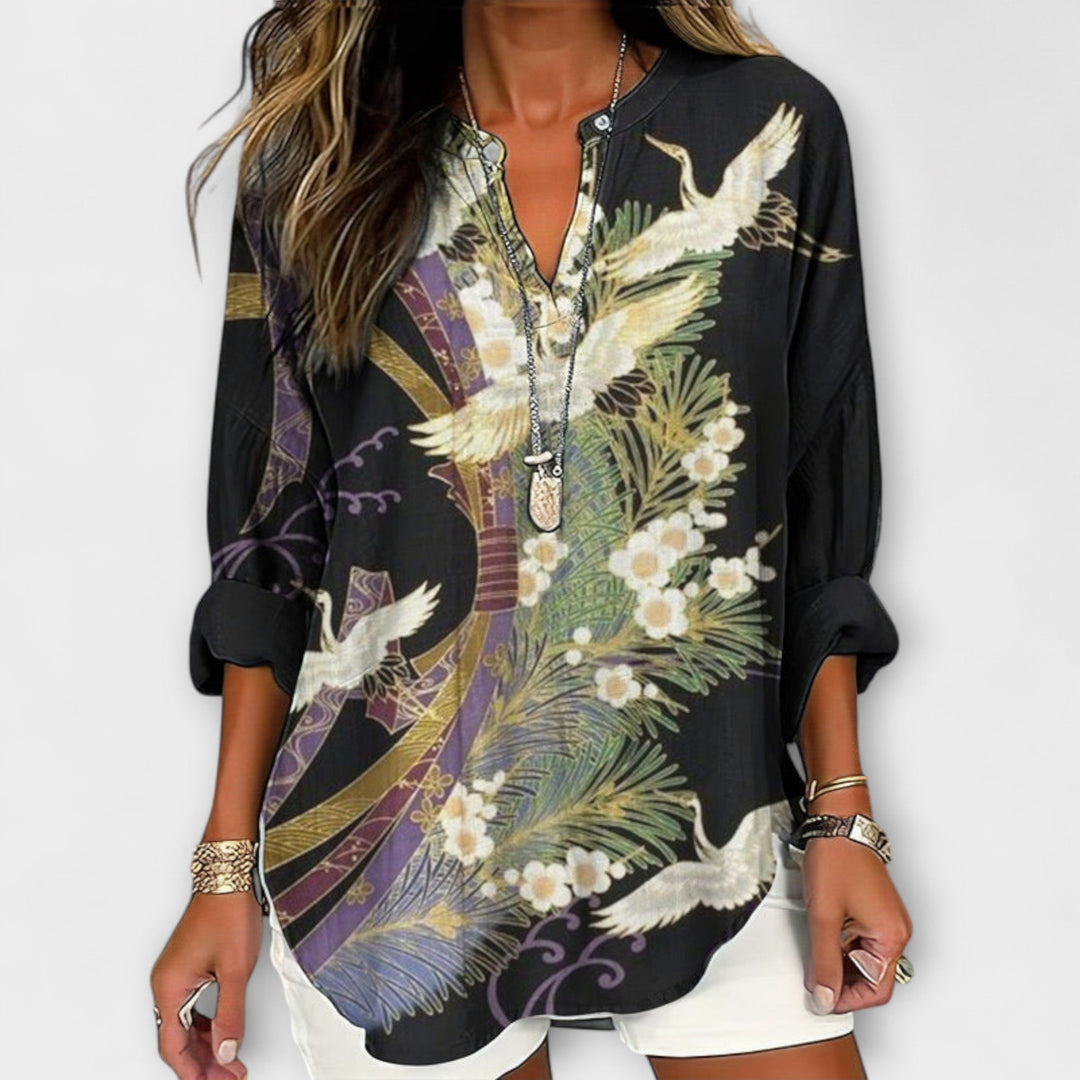 Ellie - Stilig Bluse Inspirert av Naturen