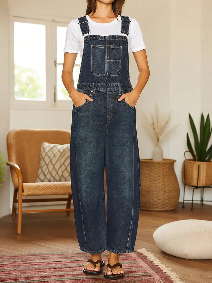 Nora | Denim Overall med Lommer