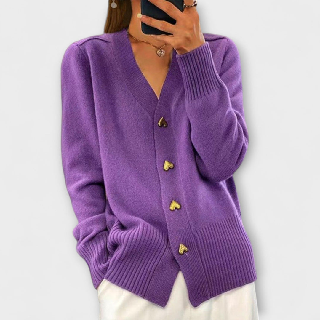 Marij – Vintage-stil V-hals genser for kvinner