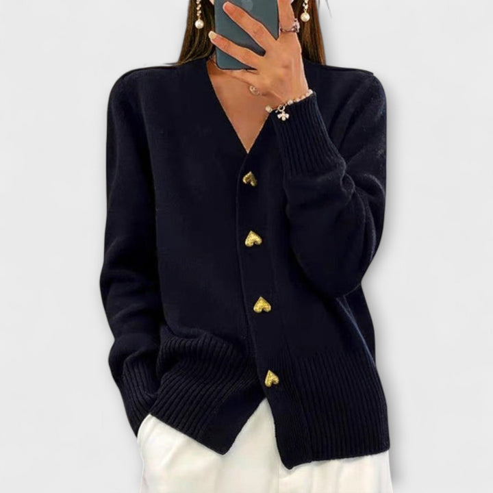 Marij – Vintage-stil V-hals genser for kvinner