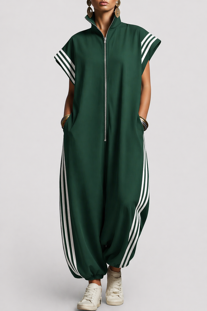Valentina | Jumpsuit med glidelås og krage