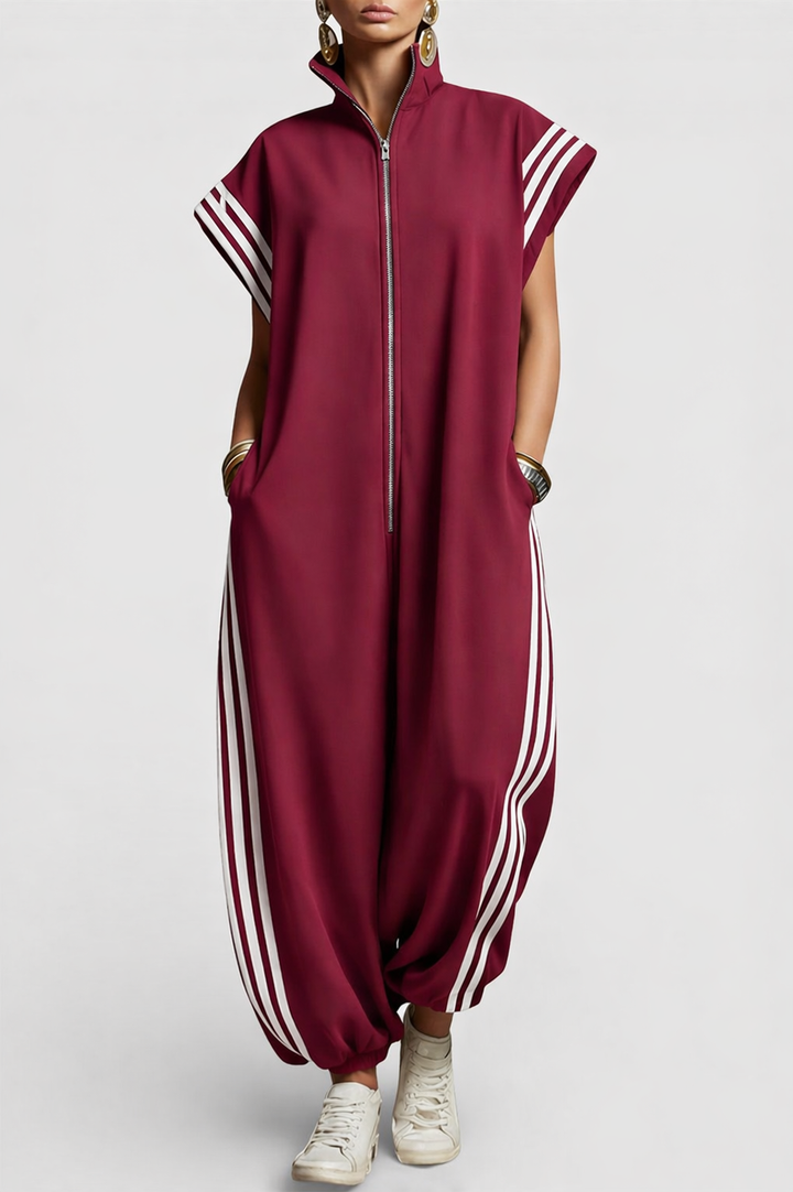 Valentina | Jumpsuit med glidelås og krage