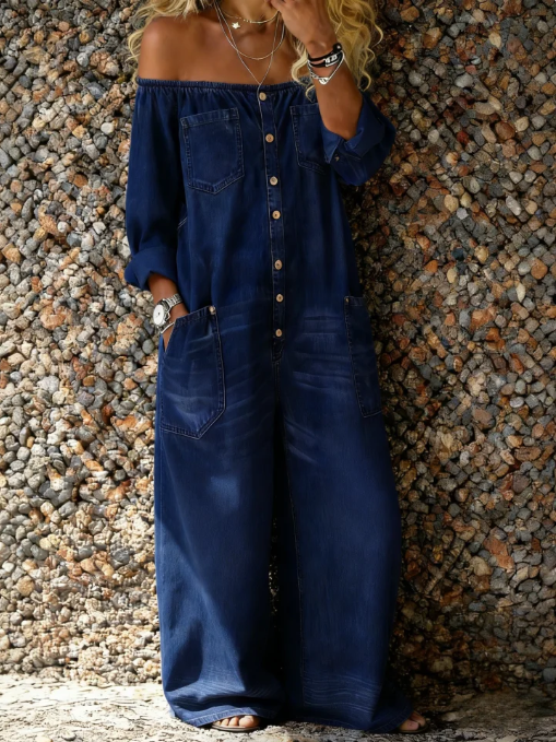 Noa | Denim Én-delt Drakt Off-Shoulder Utringning