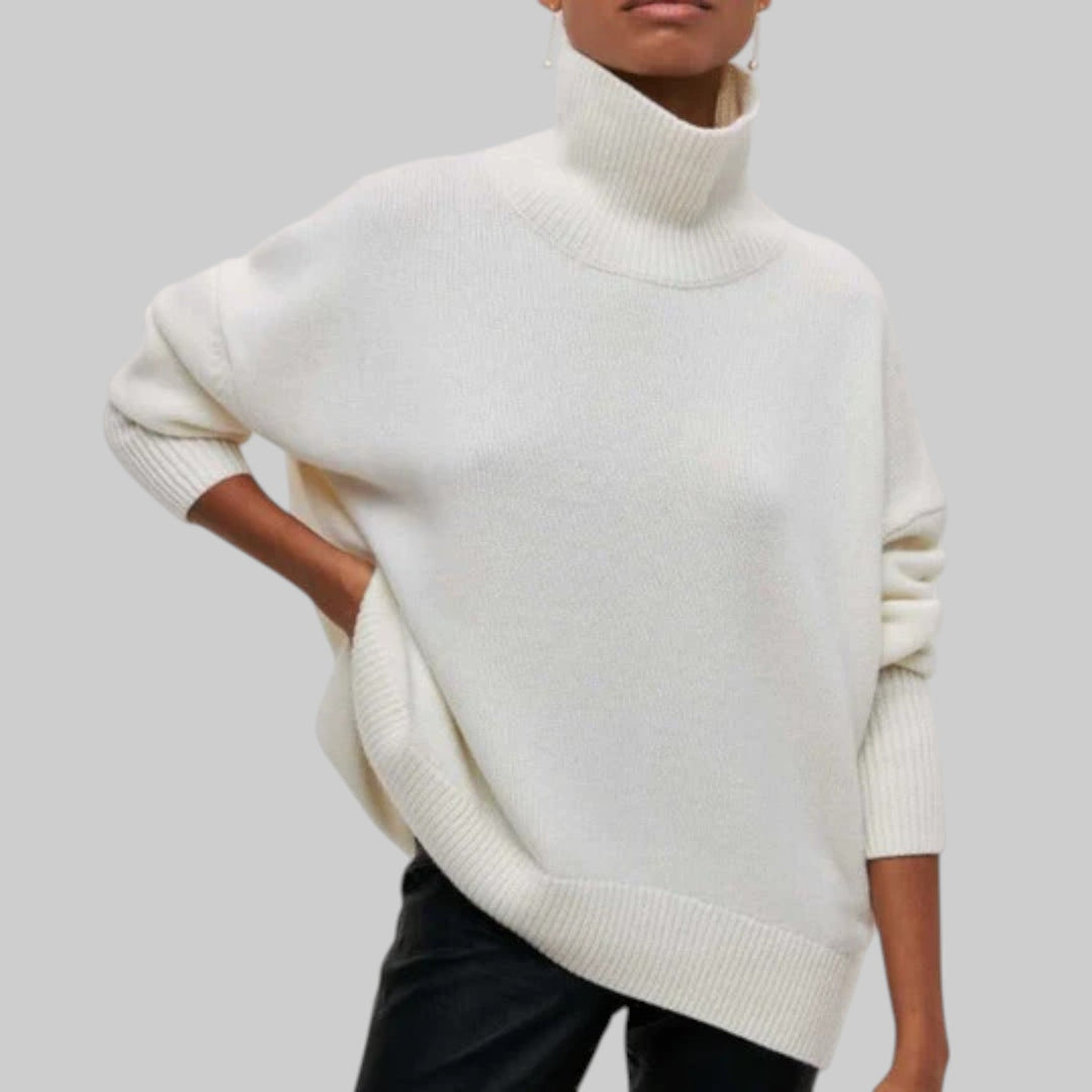 Amélie - Oversized bomull hettegenser med rund hals