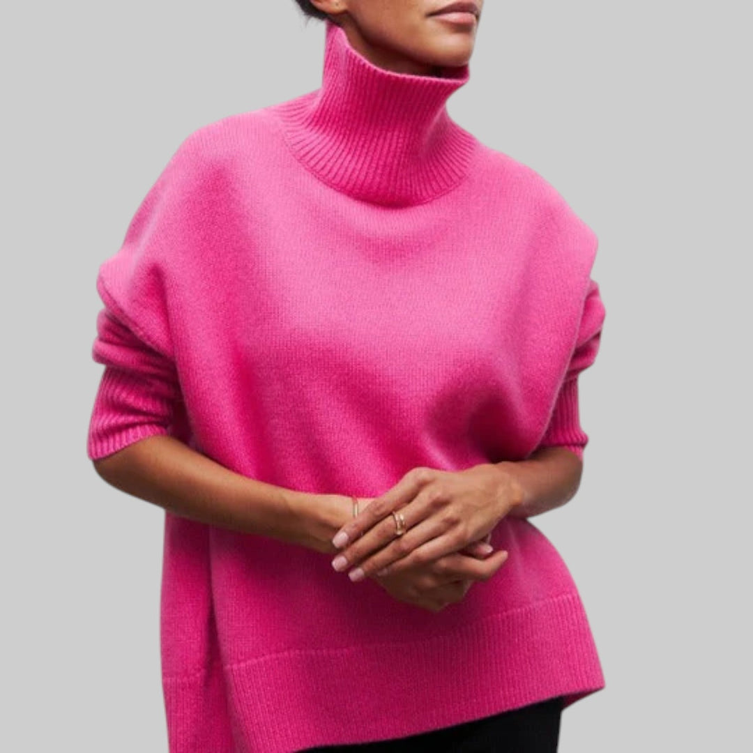 Amélie - Oversized bomull hettegenser med rund hals