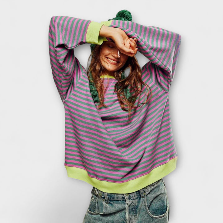 Mary - Stripete Oversized Strikkegenser