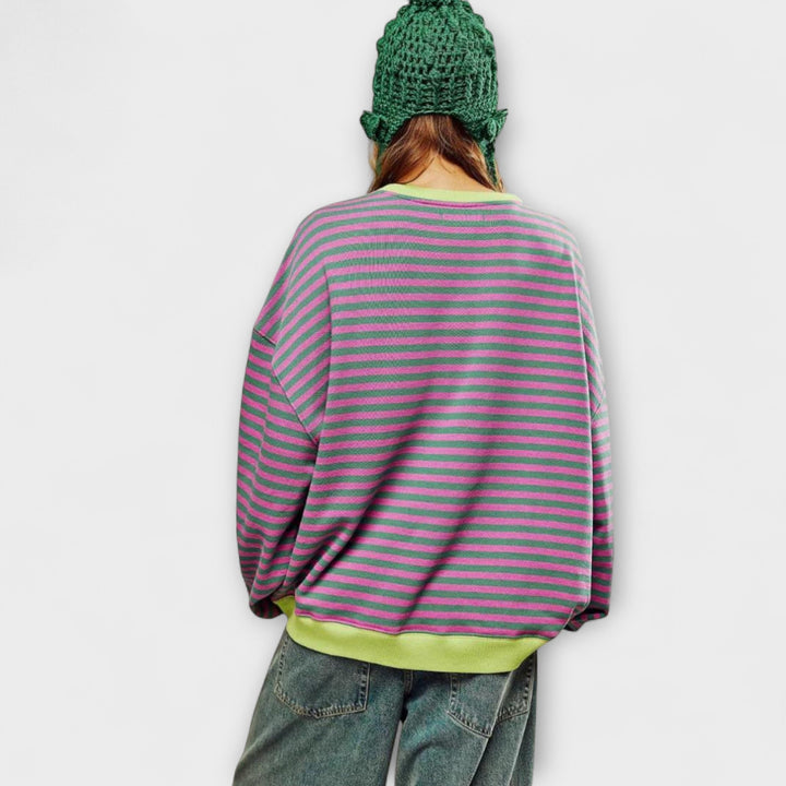 Mary - Stripete Oversized Strikkegenser