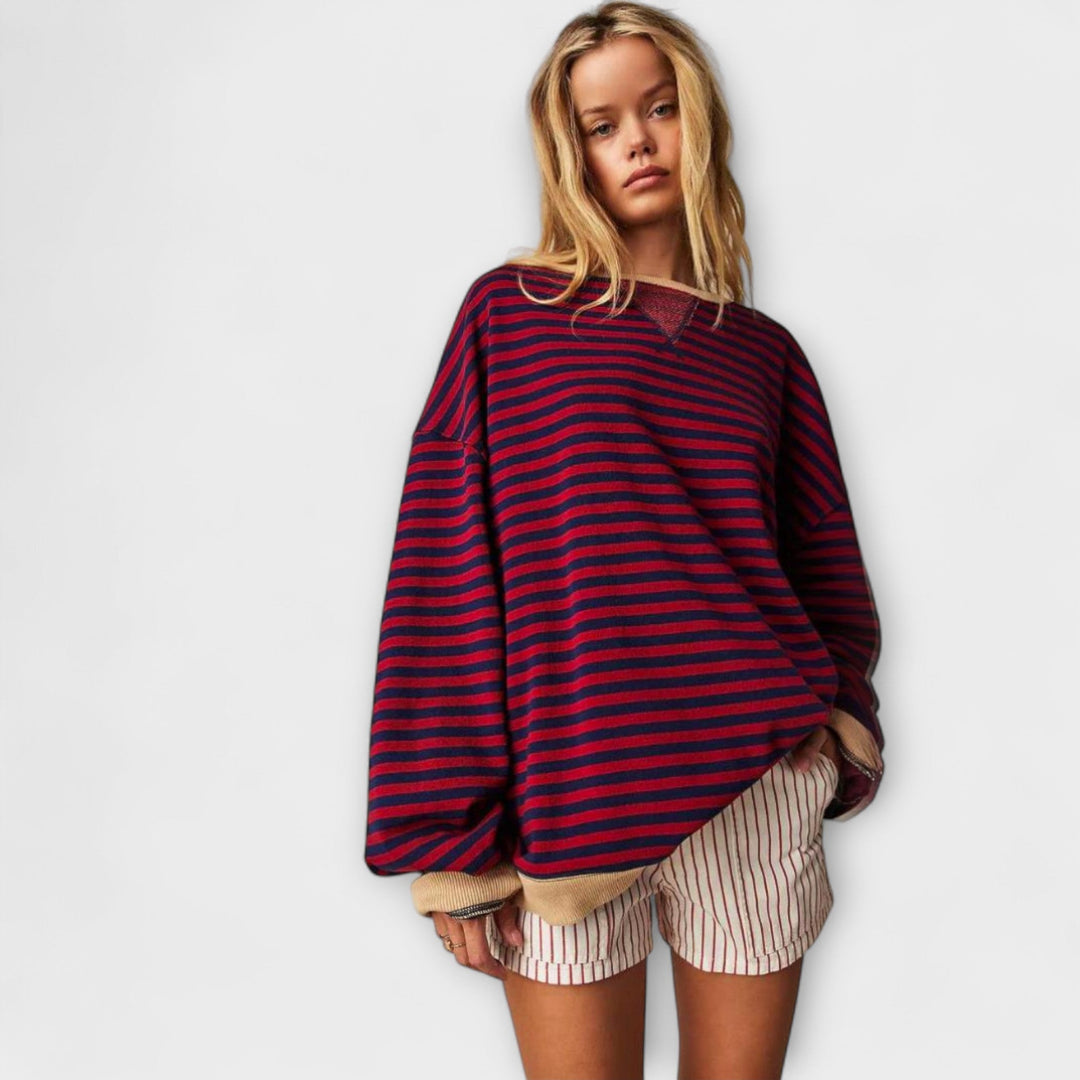 Mary - Stripete Oversized Strikkegenser