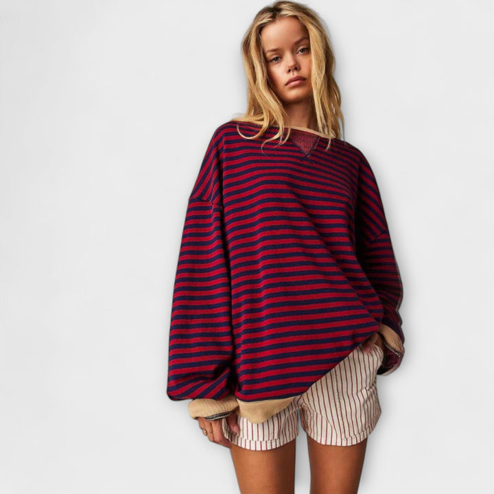 Mary - Stripete Oversized Strikkegenser