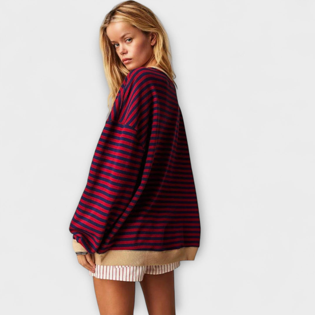Mary - Stripete Oversized Strikkegenser
