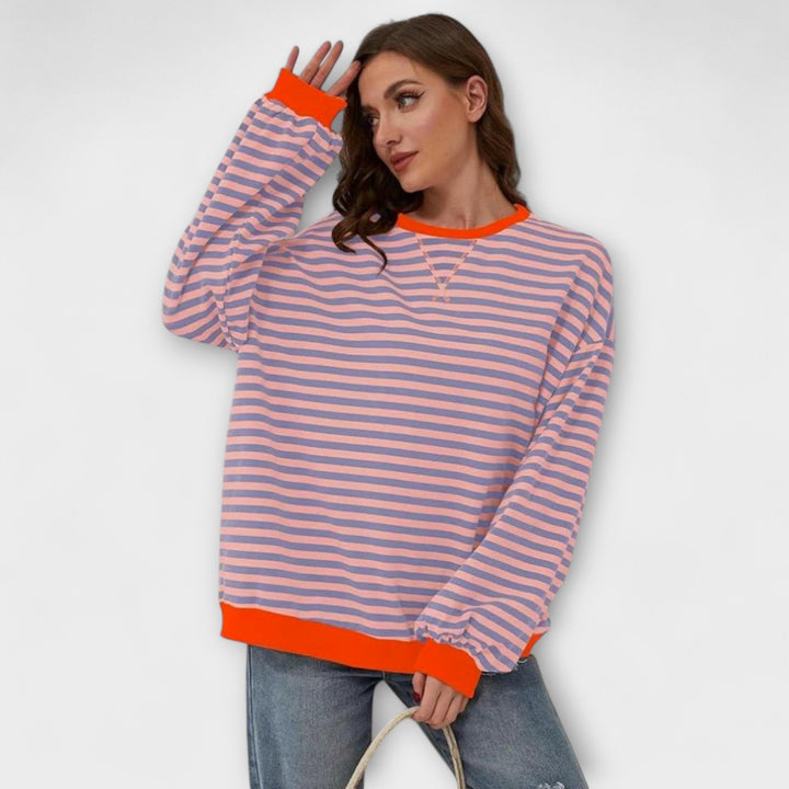 Mary - Stripete Oversized Strikkegenser