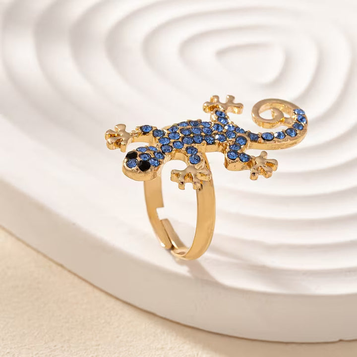 Gecko-øredobber med lykkeamulet – gratis ring | Begrenset tilbud