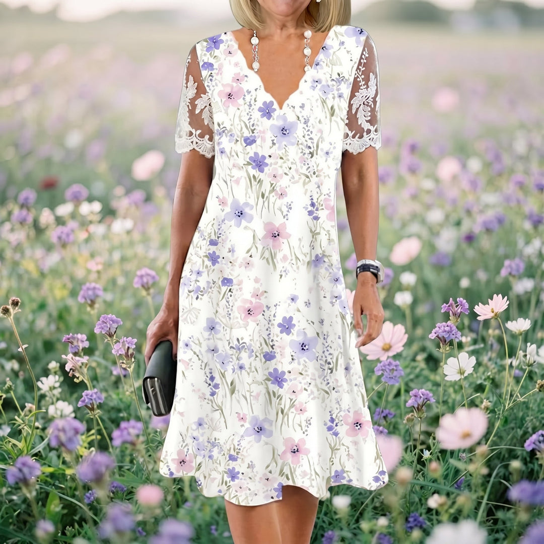 Edith | Langermet blomstermidikjole
