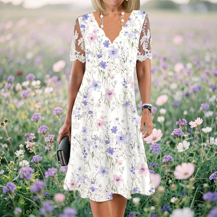 Edith | Langermet blomstermidikjole