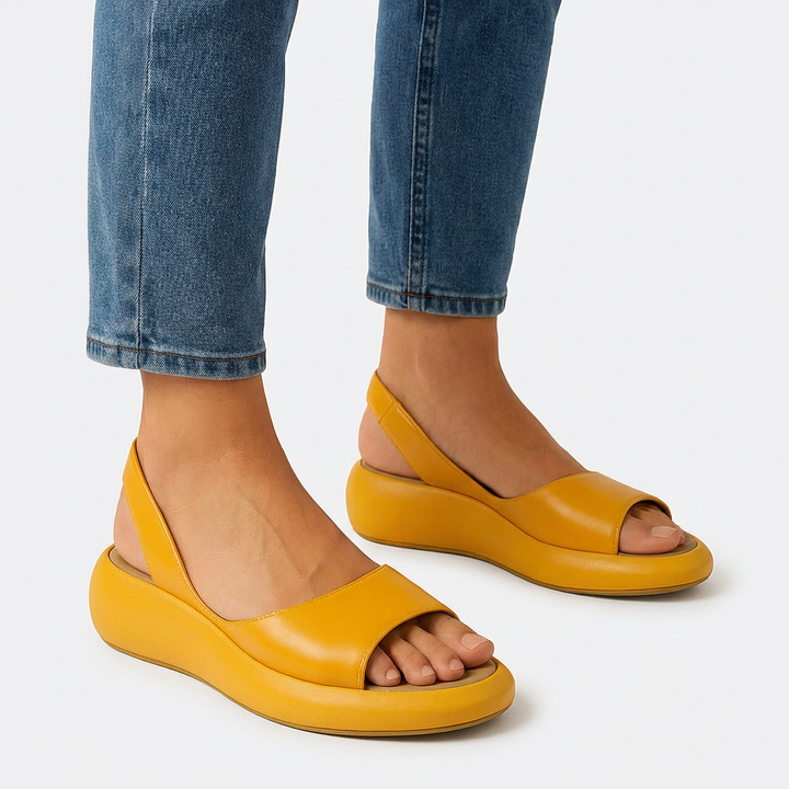 Evie™ | Antiskli Peep-Toe Sandaler – Stilren Stabilitet og Ekstrem Komfort
